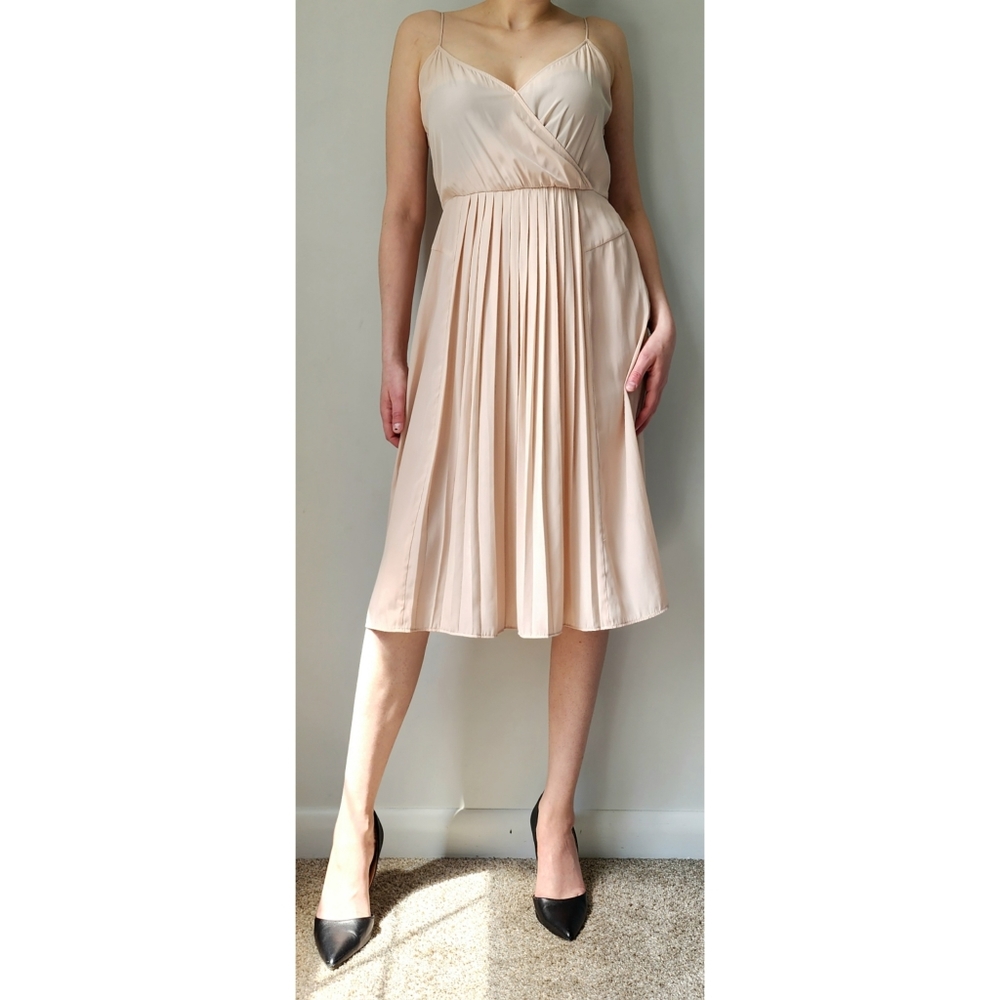 Ulla Johnson Blush Pink Pleated Knee Length Mini Dress 6